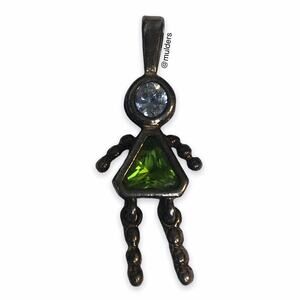 Vintage 90s y2k Kids Girl Keepsake Sterling Silver 925 Birthstone August Pendant